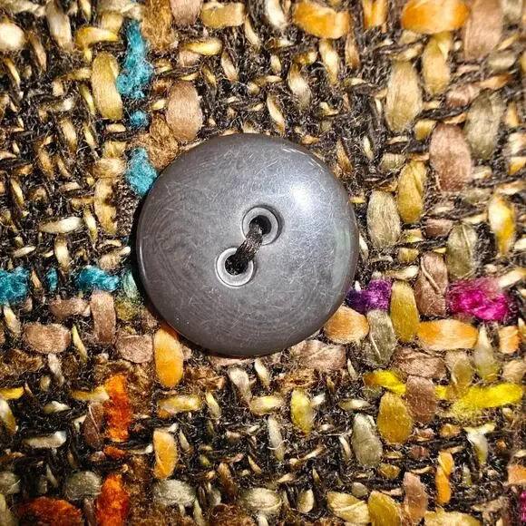 Dialogue Women size 12 Multi Colored Lined Portrait Collar Tweed Jacket - Picture 3 of 9